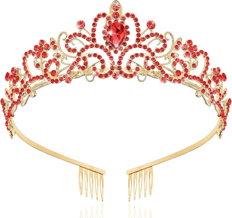 TAROSE Crowns for Women, Queen Crystal Gold Silver Tiaras with White Rhinestone and Combs, Goddess Crown for Wedding Bride Birthday Princess Bridal Shower Hair Accessories for Women - Image 1